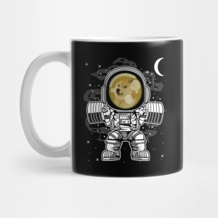 Astronaut Lifting Dogecoin DOGE Coin To The Moon Crypto Token Cryptocurrency Blockchain Wallet Birthday Gift For Men Women Kids Mug